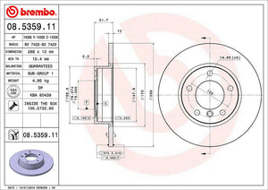 Product of Brembo 08535911C02 Solid 1 Piece Brake Rotor 