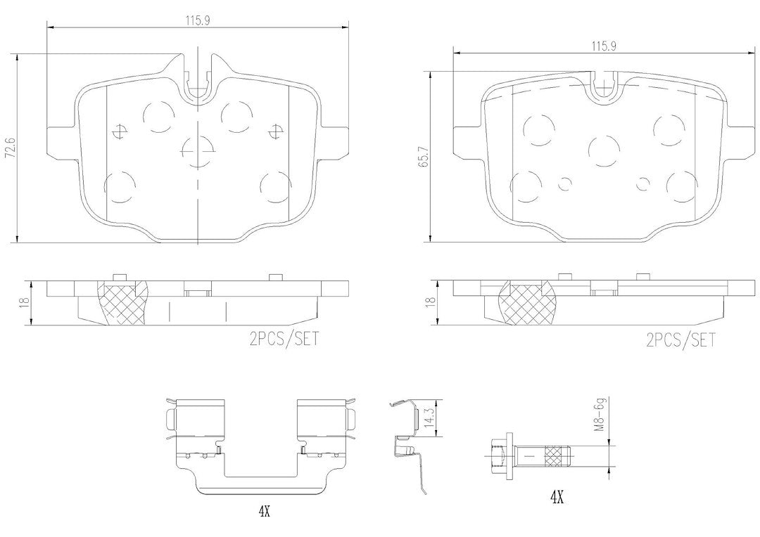 Product of Brembo P06101N Brake Pad - Set Of 4 
