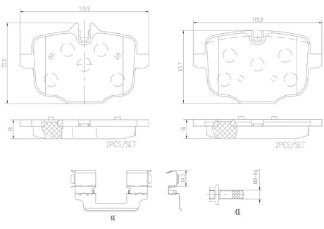 Product of Brembo P06101N Brake Pad - Set Of 4 