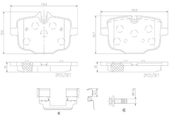 Product of Brembo P06101N Brake Pad - Set Of 4 