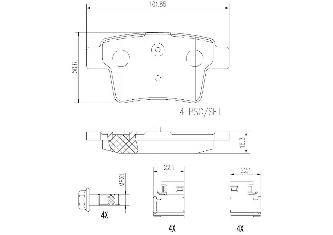 Product of Brembo P24063N Brake Pad - Set Of 4 