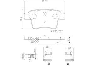 Product of Brembo P24063N Brake Pad - Set Of 4 