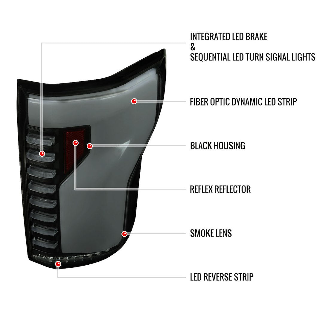 Product of Spec-D Tuning LT-F15015BBLED-SQ-RS Tail Light Assembly 