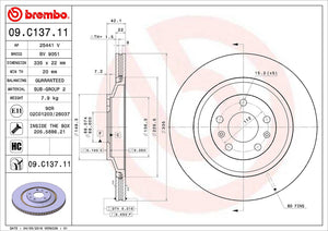 Product of Brembo 09C13711C02 Vented 1 Piece Brake Rotor 