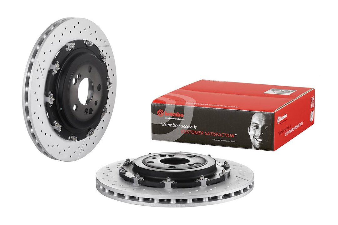Product of Brembo 09931523C02 Vented Cross Drilled 1-Piece Brake Rotor 