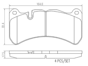 Product of Brembo P50092N Brake Pad - Set Of 4 
