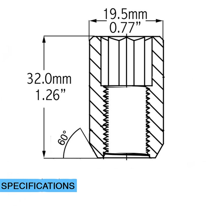 Coyote Wheel Accessories 781140 Lug Nut||78smallspecs_2_1.Jpg||86||rev781140||1304782