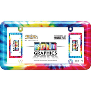 Cruiser 23801 License Plate Frame||23801_P01-Bold-Graphics_Tie_Dye-Inpack.Jpg||86||c3423801||1365472