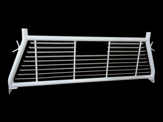 Product of TrailFX H0004W Bolt-On White Powder Coated Round Tube Louvered Headache Rack 