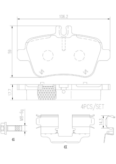 Product of Brembo P50140N Brake Pad - Set Of 4 