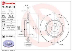 Product of Brembo 09A74211C02 Vented 1 Piece Brake Rotor 