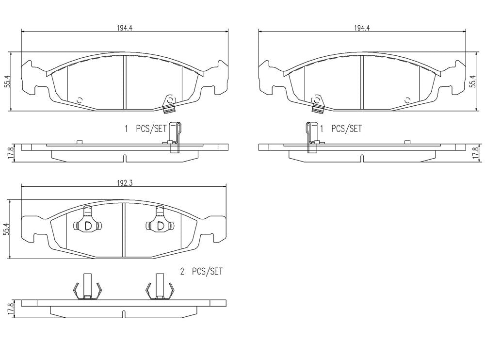 Product of Brembo P37005N Brake Pad - Set Of 4 