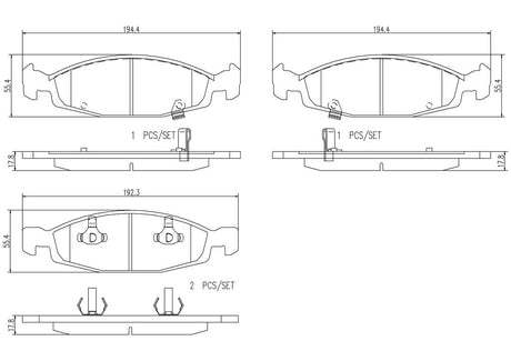 Product of Brembo P37005N Brake Pad - Set Of 4 