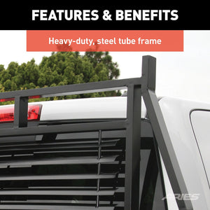 Product of Aries 111000 Bolt-On Black Semi Gloss Powder Coated Louvered Headache Rack 