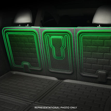 Product of 3D Mats Q1MB1781309 Black Thermoplastic Rubber Of Carbon Fiber Texture Back Of 2nd Row Seat Cargo Area Liner 