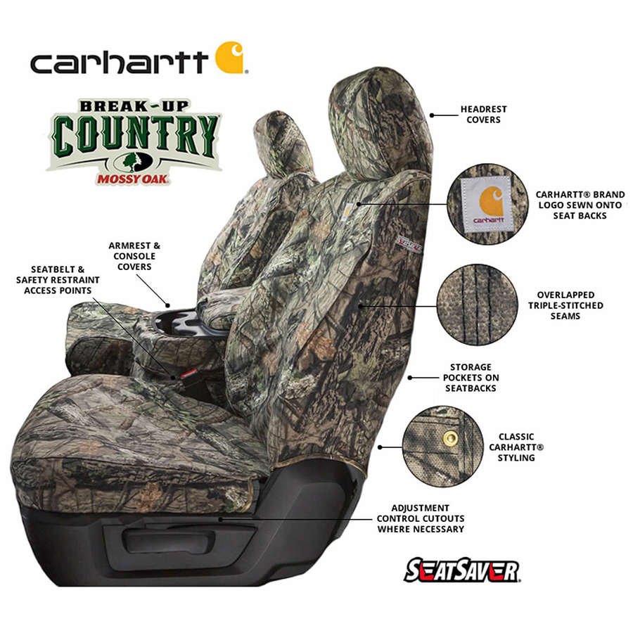 Product of Covercraft SSC2602CAMB Carhartt® SeatSaver® Mossy Oak Break-Up Country Duck Weave Fabric Seat Cover 