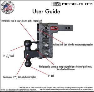 Product of Gen-Y Hitch GH-316 Receiver Trailer Hitch Ball Mount 