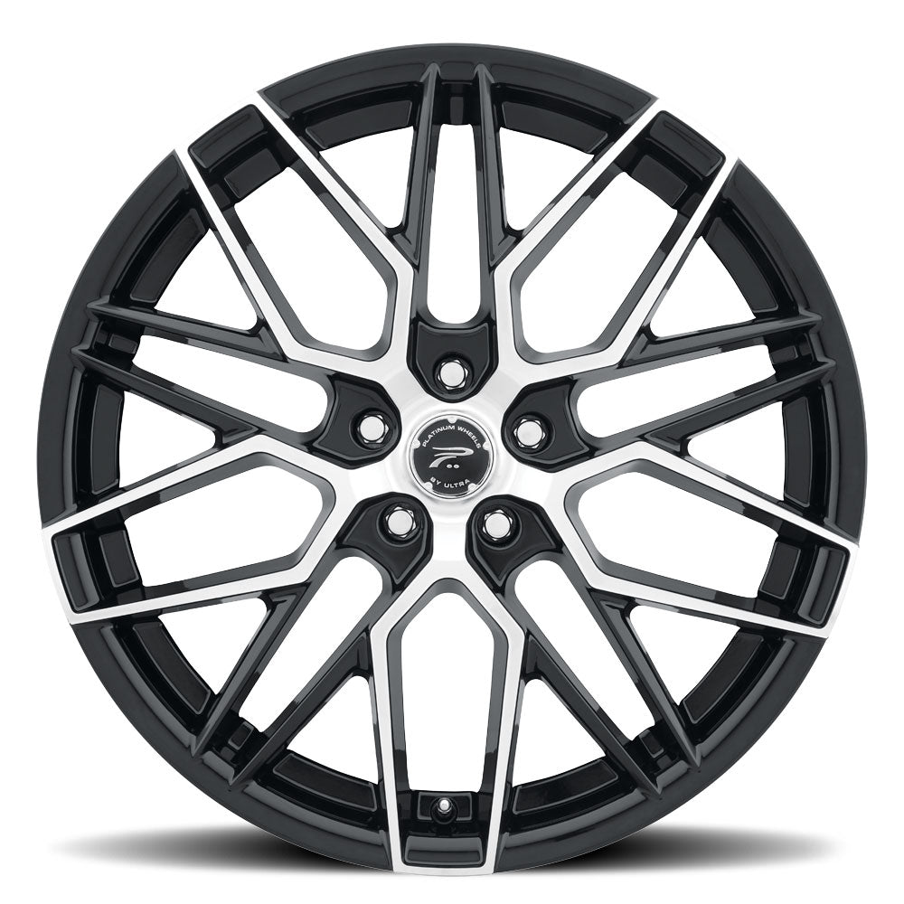 Product of Ultra Wheel 20x8.5 Black With Natural Face Wheel - 5x4.40 Bolt Pattern 