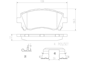 Product of Brembo P78010N Brake Pad - Set Of 4 