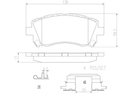 Product of Brembo P78010N Brake Pad - Set Of 4 