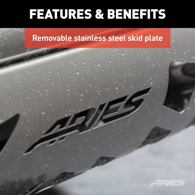 Product of Aries 35-5005 Bull Bar Polished 3 Inch Yes with skid plate 