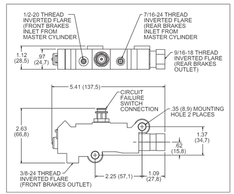 Wilwood Brakes 260-11322 Brake Proportioning Valve||260-11322_1.Png||86||w6426011322||870427