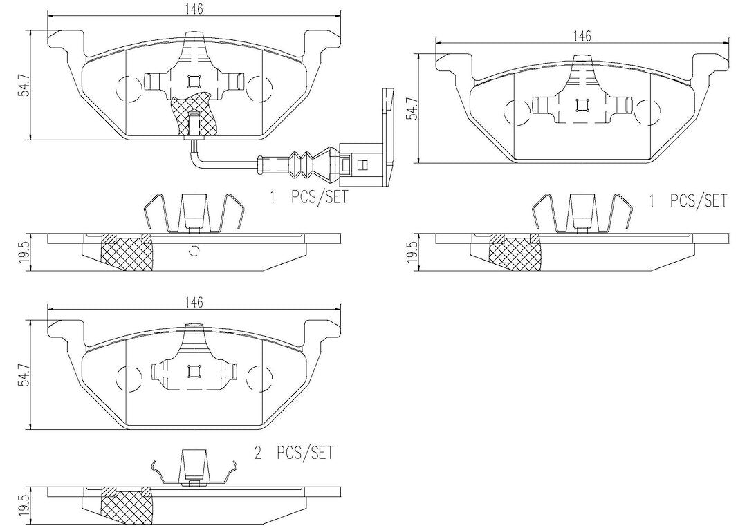 Product of Brembo P85072N Brake Pad - Set Of 4 