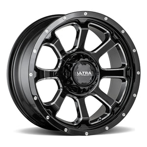 Product of Ultra Wheel 20x9 Black With Milled Accents Wheel - 5x5.00 Bolt Pattern 