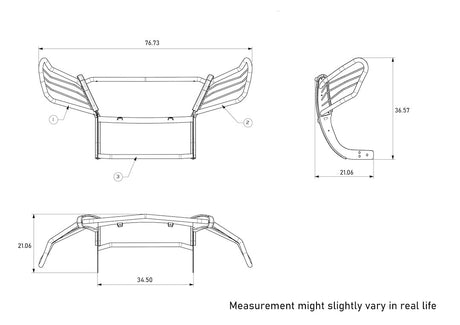 Product of Black Horse Offroad 17D502MA-PLFR Grille Guard  