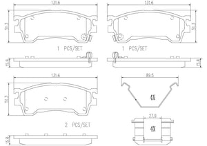 Product of Brembo P49023N Brake Pad - Set Of 4 