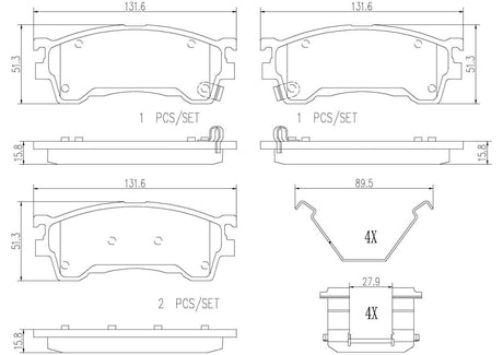 Product of Brembo P49023N Brake Pad - Set Of 4 