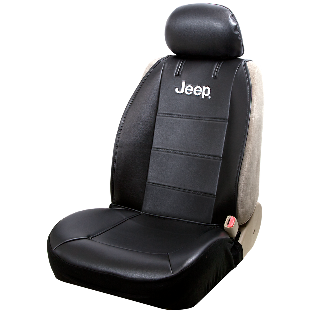 Product of Plasticolor 008581R01 Black With White Logo Vinyl Seat Cover 