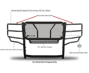 Product of Black Horse Offroad RU-FOF116-B-K2 Grille Guard  