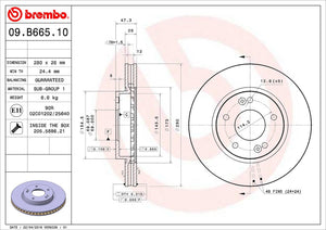 Product of Brembo 09B66510C02 Vented 1 Piece Brake Rotor 