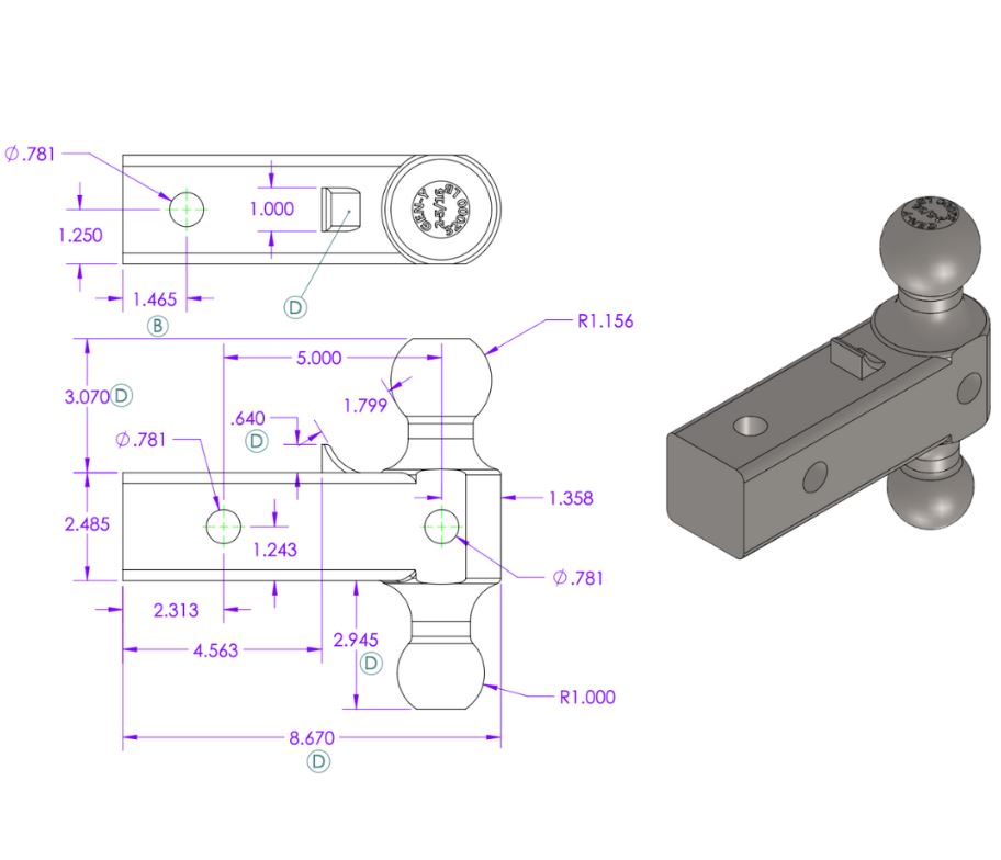 Product of Gen-Y Hitch GH-0161 Receiver Trailer Hitch Ball Mount 