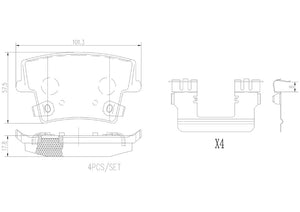 Product of Brembo P23175N Brake Pad - Set Of 4 