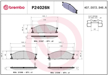 Brembo P24026n Brake Pad||p24026n_R.Jpg||86||brmp24026n||2091675