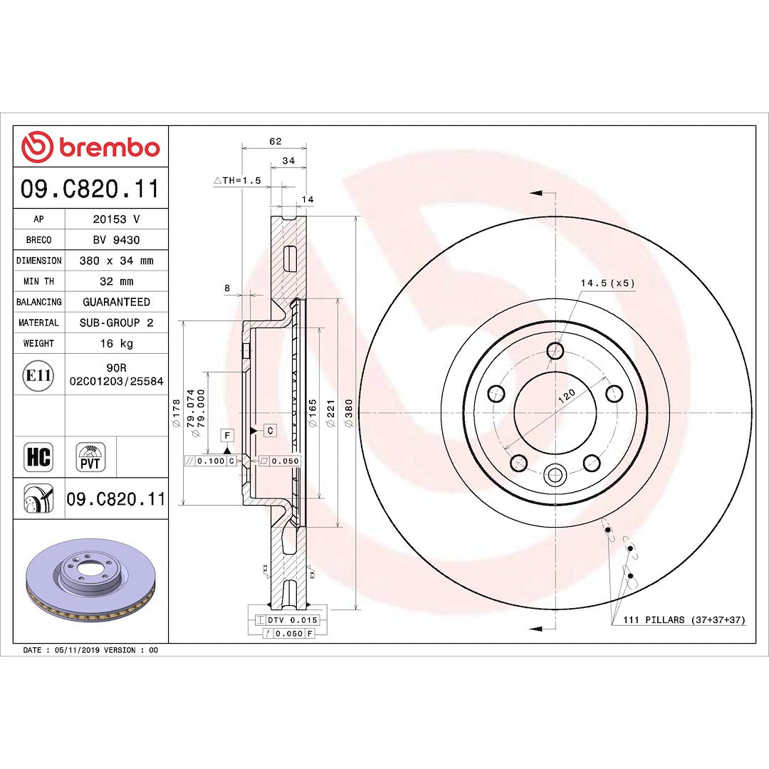 Brembo Kt00c38 Brake Kit||||95||brmkt00c38||2008874