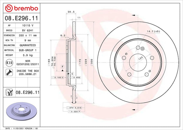 Brembo 08e29611c02 Brake Rotor||08e29611c02.Jpg||85||brm08e29611||1684193