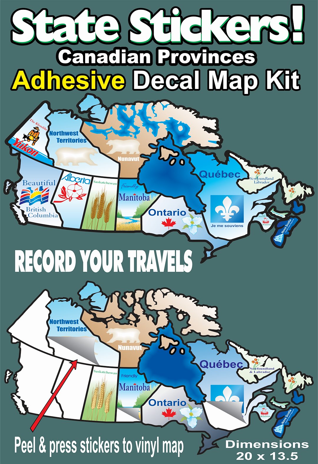 Product of State Sticker 800 Travel Map Sticker