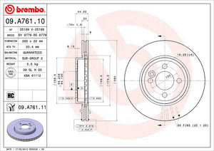 Product of Brembo 09A76111C02 Vented 1 Piece Brake Rotor 