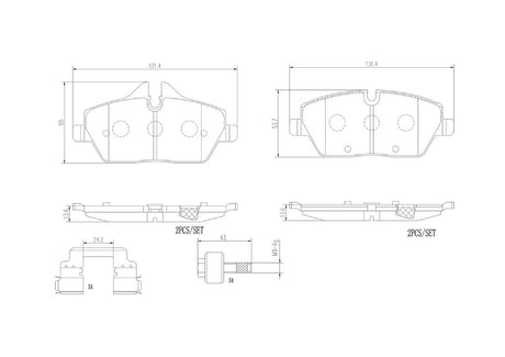 Product of Brembo P06091N Brake Pad - Set Of 4 