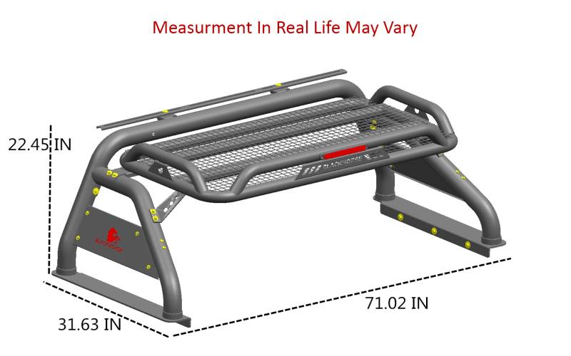Black Horse Offroad Rb-Ba1b-Plfb Truck Bed Bar||rb-Ba1b-Plfb_14.Jpeg||95||blkrbba1bplfb||2239145