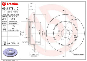 Product of Brembo 09C17811C02 Vented 1 Piece Brake Rotor 