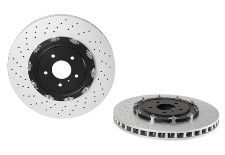 Product of Brembo 09A18713C02 Vented Cross Drilled 1 Piece Brake Rotor 