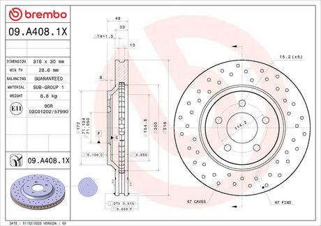 Brembo 09a4081xc02 Brake Rotor||09a4081xc02.Jpg||85||brm09a4081x||1684233