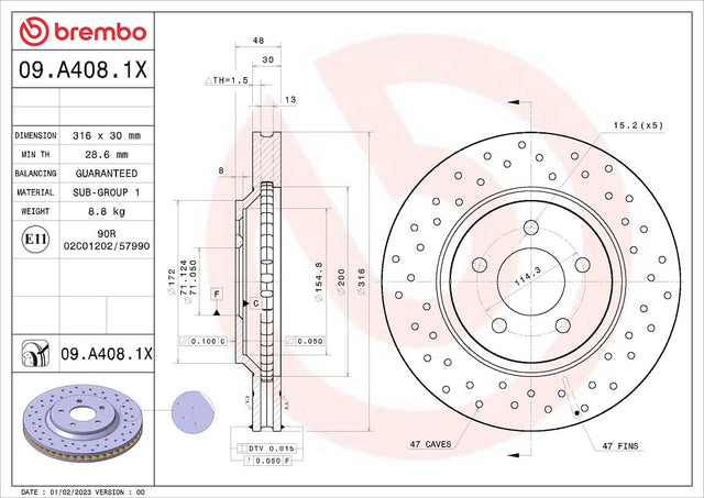 Brembo 09a4081xc02 Brake Rotor||09a4081xc02.Jpg||85||brm09a4081x||1684233