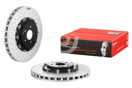 Product of Brembo 09931333C02 Vented Cross Drilled 1 Piece Brake Rotor 