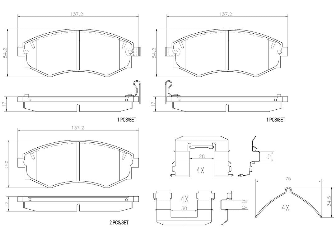 Product of Brembo P30022N Brake Pad - Set Of 4 