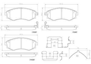 Product of Brembo P30022N Brake Pad - Set Of 4 
